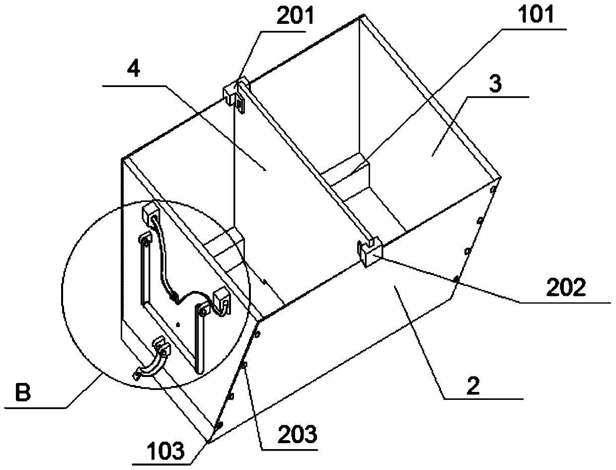 Hoist hopper structure for industrial construction engineering