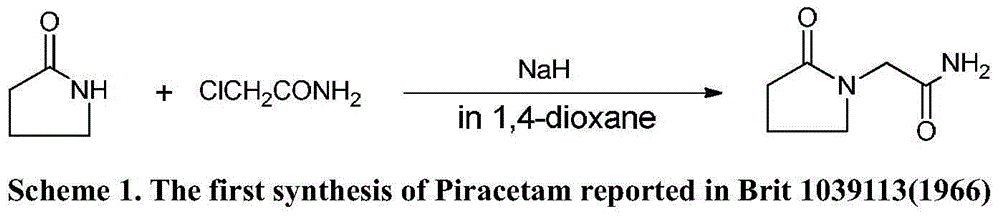 Novel synthesis method of nootropic piracetam