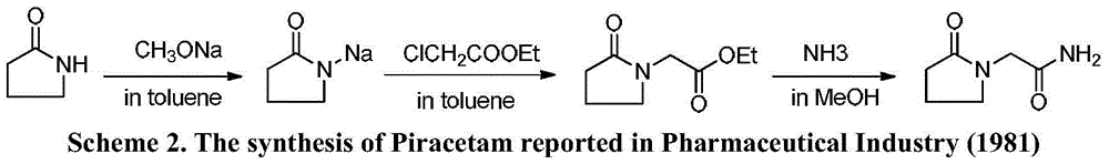 Novel synthesis method of nootropic piracetam