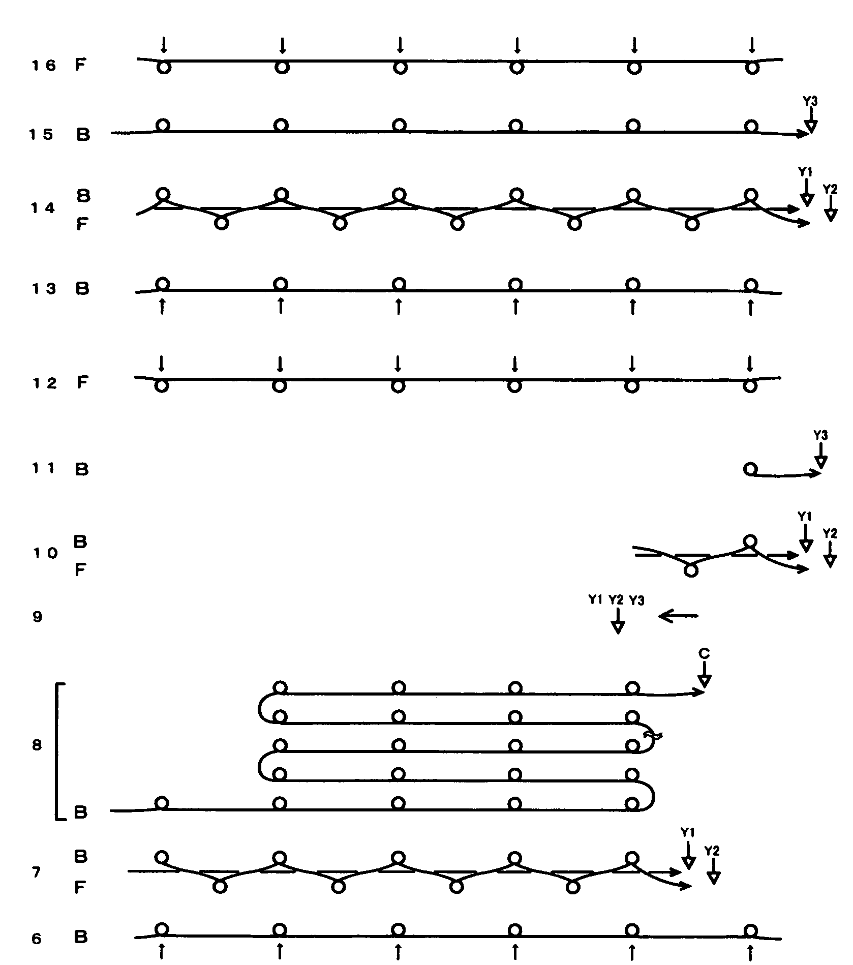 Knitting method of tubular knitted fabric with projection, and tubular knitted fabric with projection