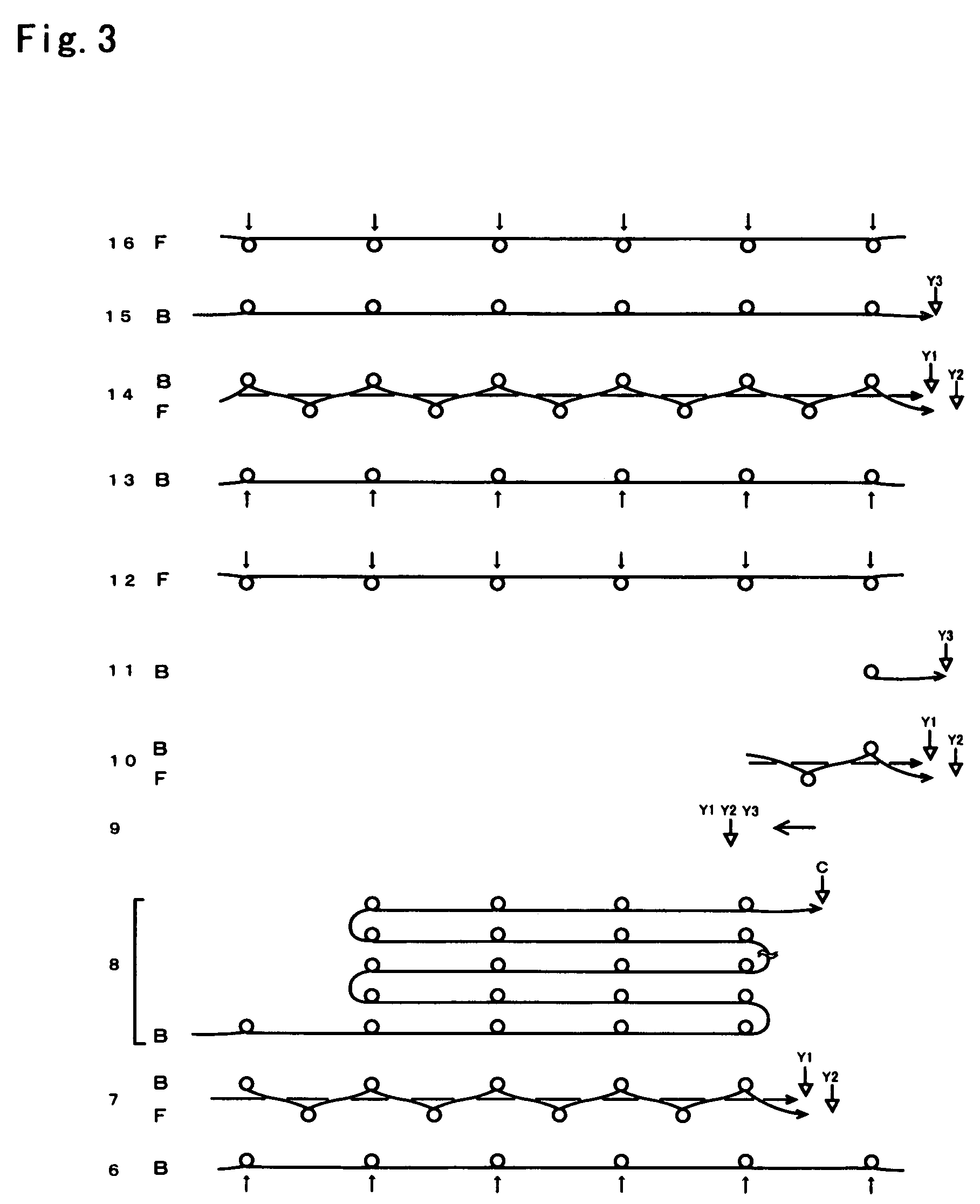 Knitting method of tubular knitted fabric with projection, and tubular knitted fabric with projection