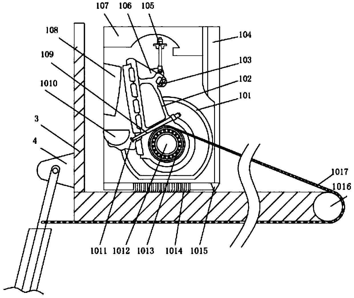 A fast unloading and debonding device for a dump truck