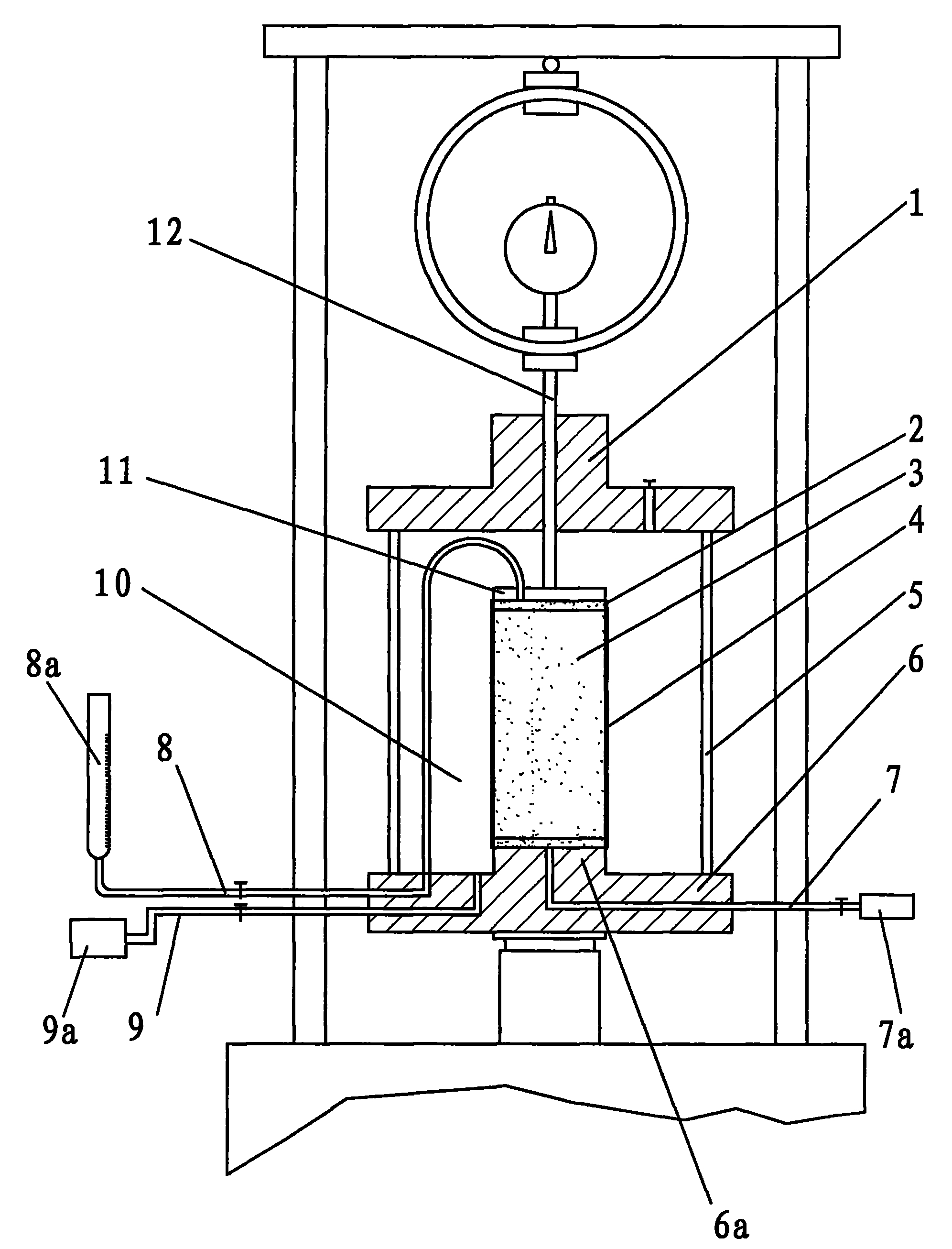 Device and method for testing permeability coefficient of cement soil