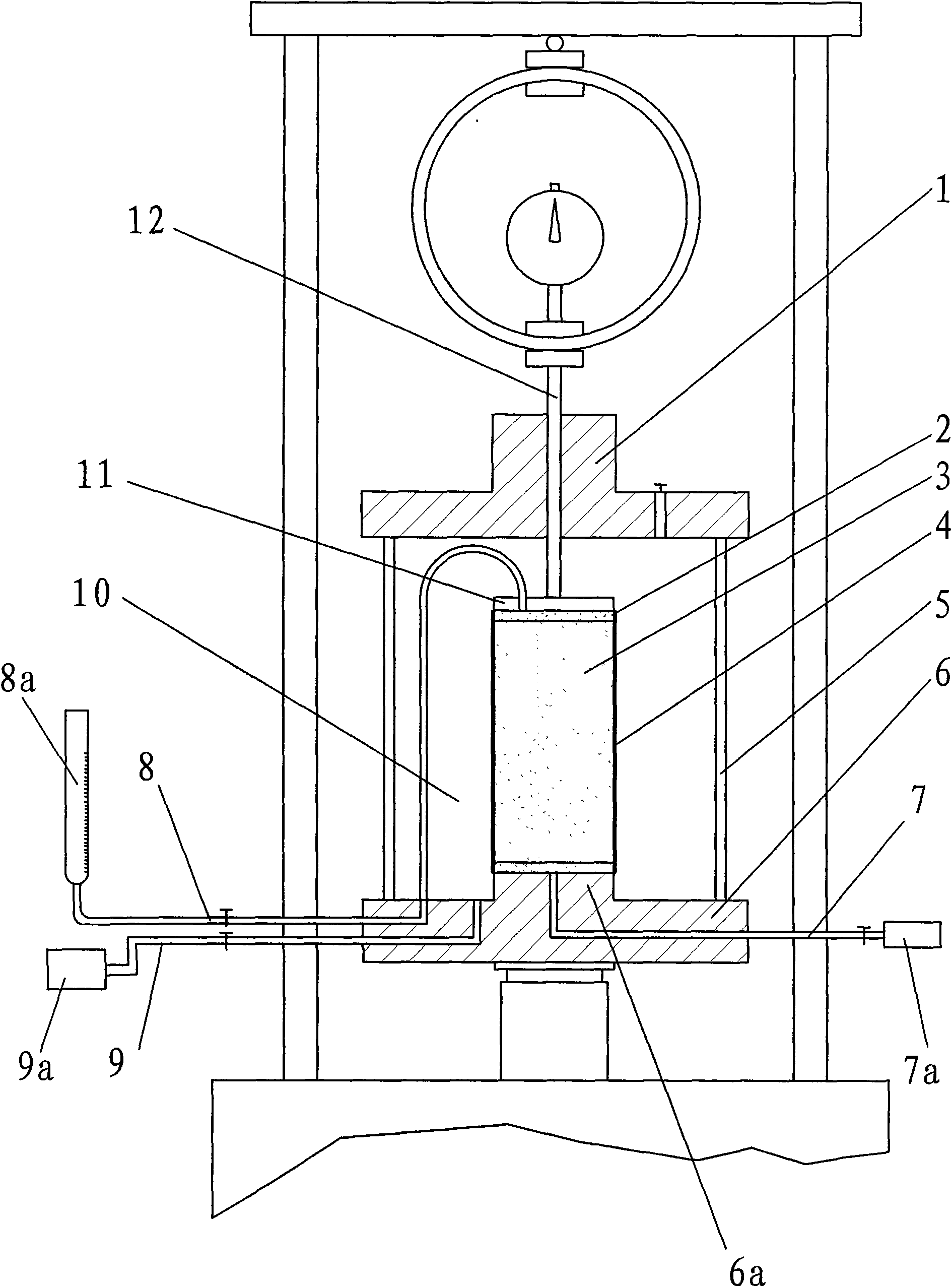 Device and method for testing permeability coefficient of cement soil