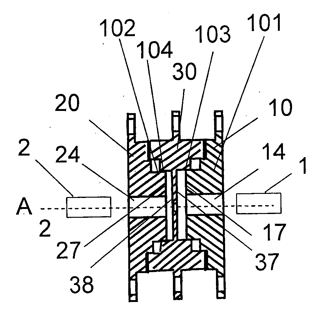 Rotary joint for joining two waveguides