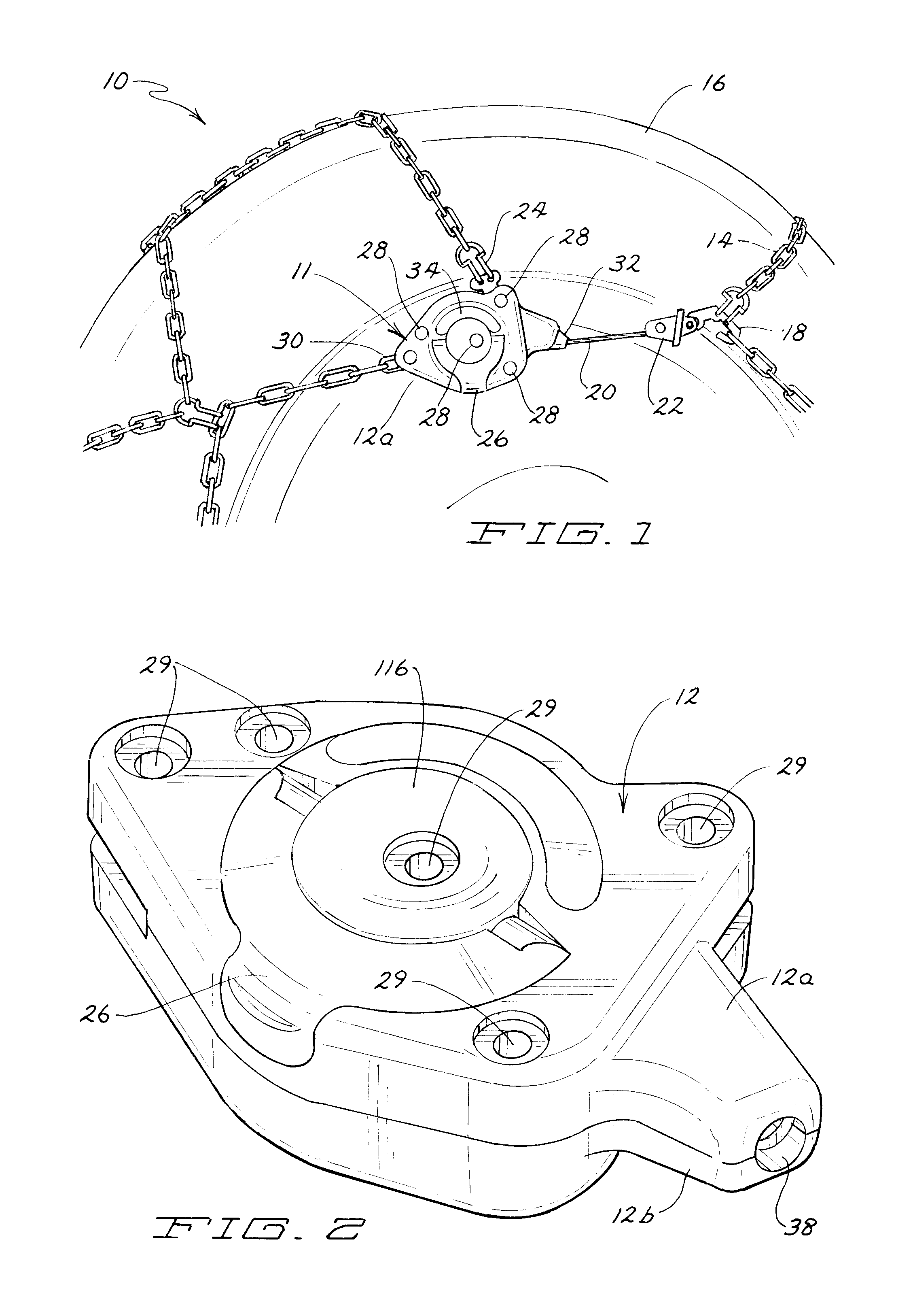 Self-tightening traction assembly having tensioning device