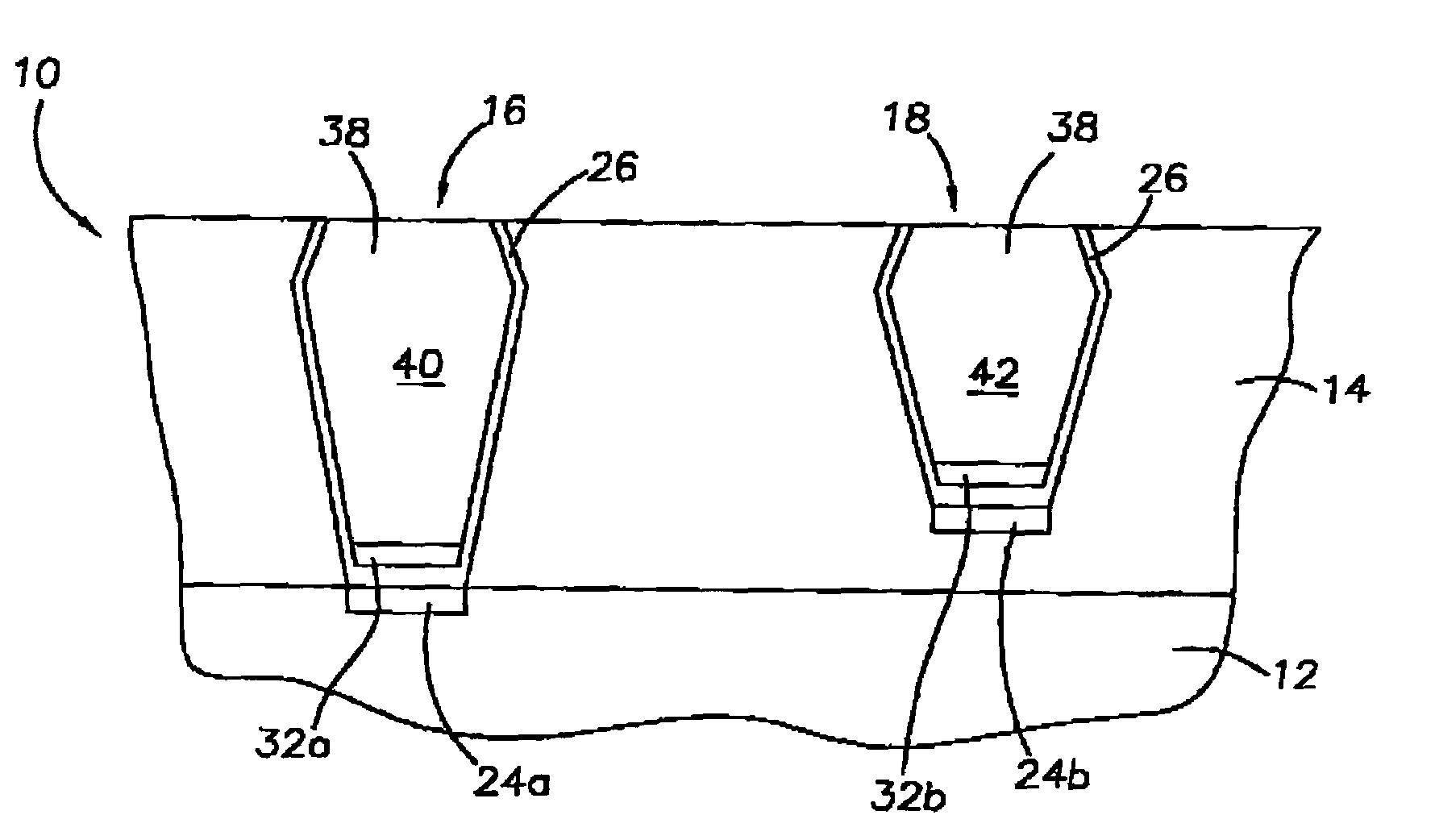 Method for filling electrically different features