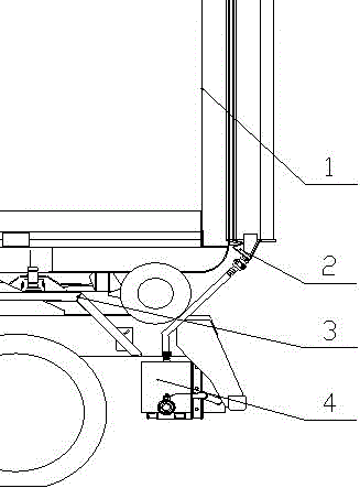 Leachate receiving device of garbage truck container