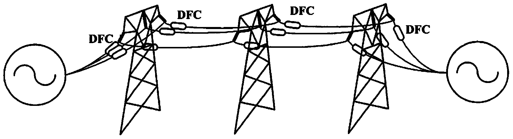 Compensation device for distributed series capacitor