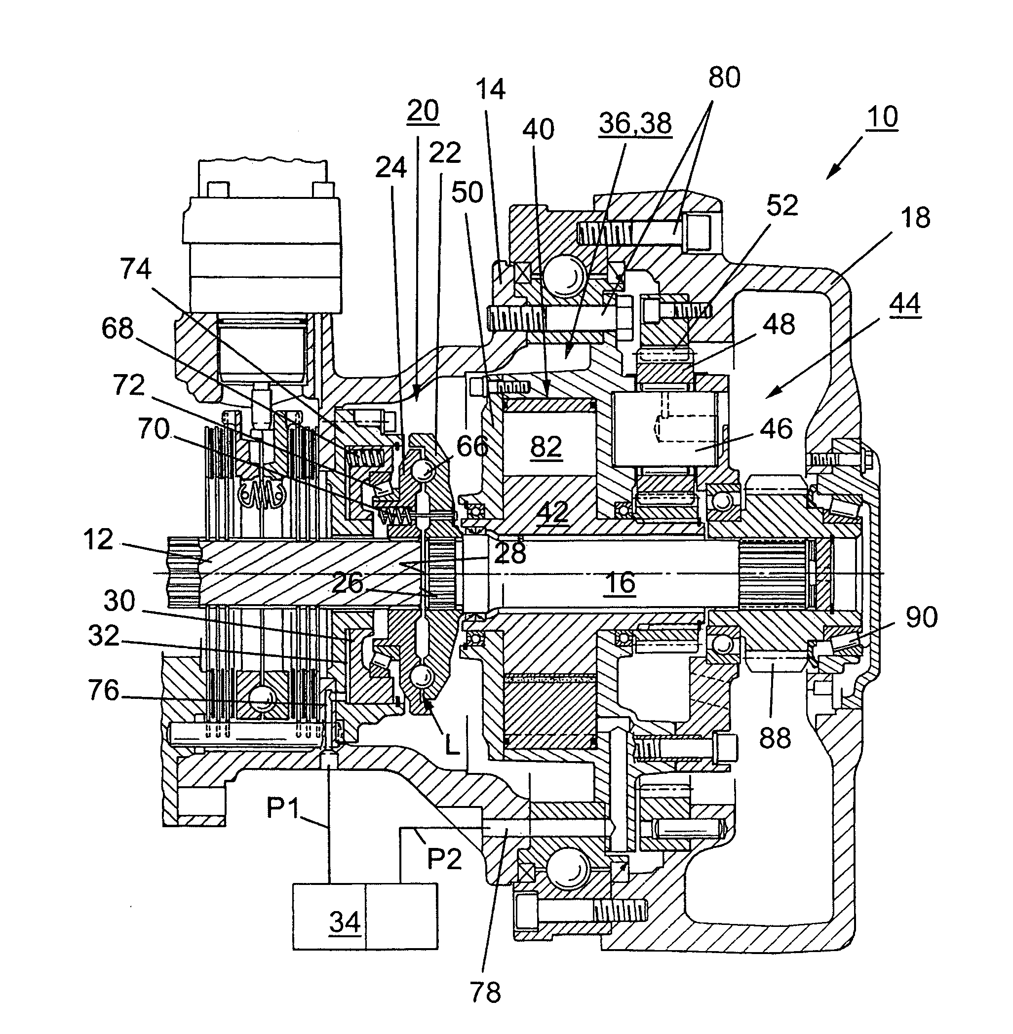 Device and method for continuous regulation of the erection of a tandem axle