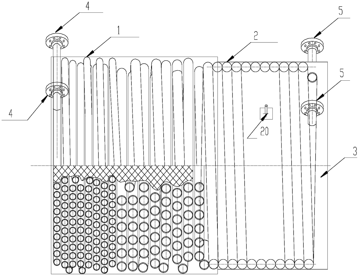 A horizontal side-fired coil structure rapid steam generation system