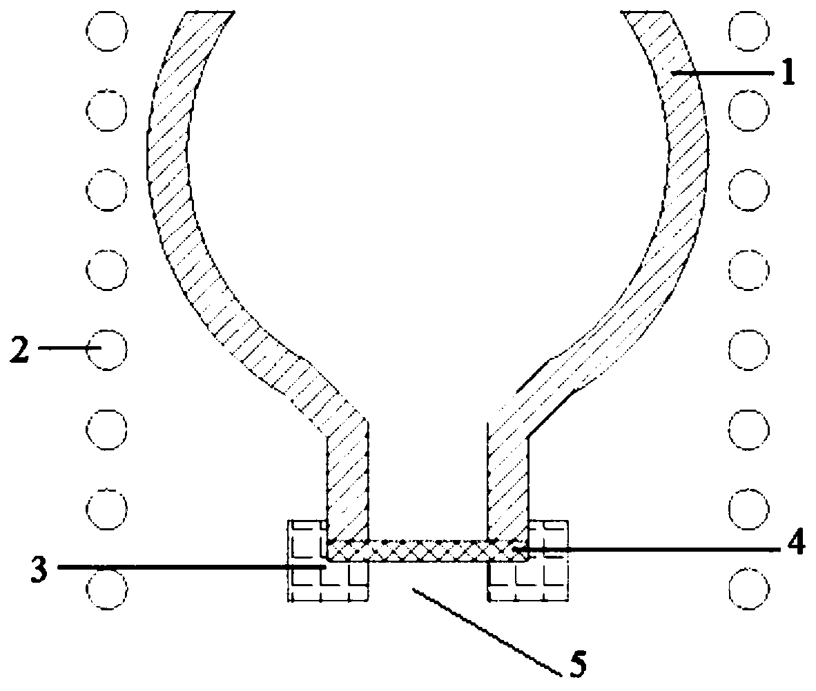 A method for controlling the melting superheat degree of pouring tial alloy in a water-cooled crucible