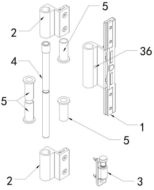 Adjustable column type hinge for doors and windows