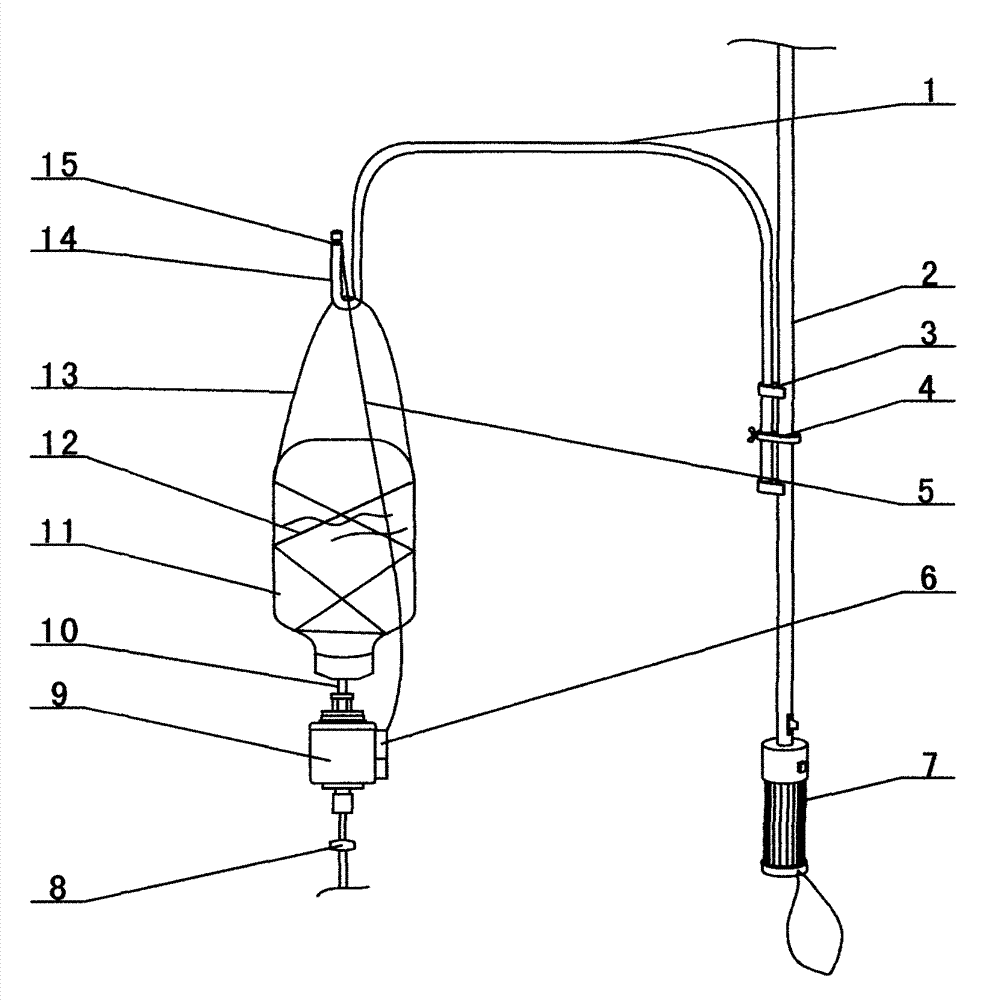 A bottle holder for umbrellas or parasols with alarm function