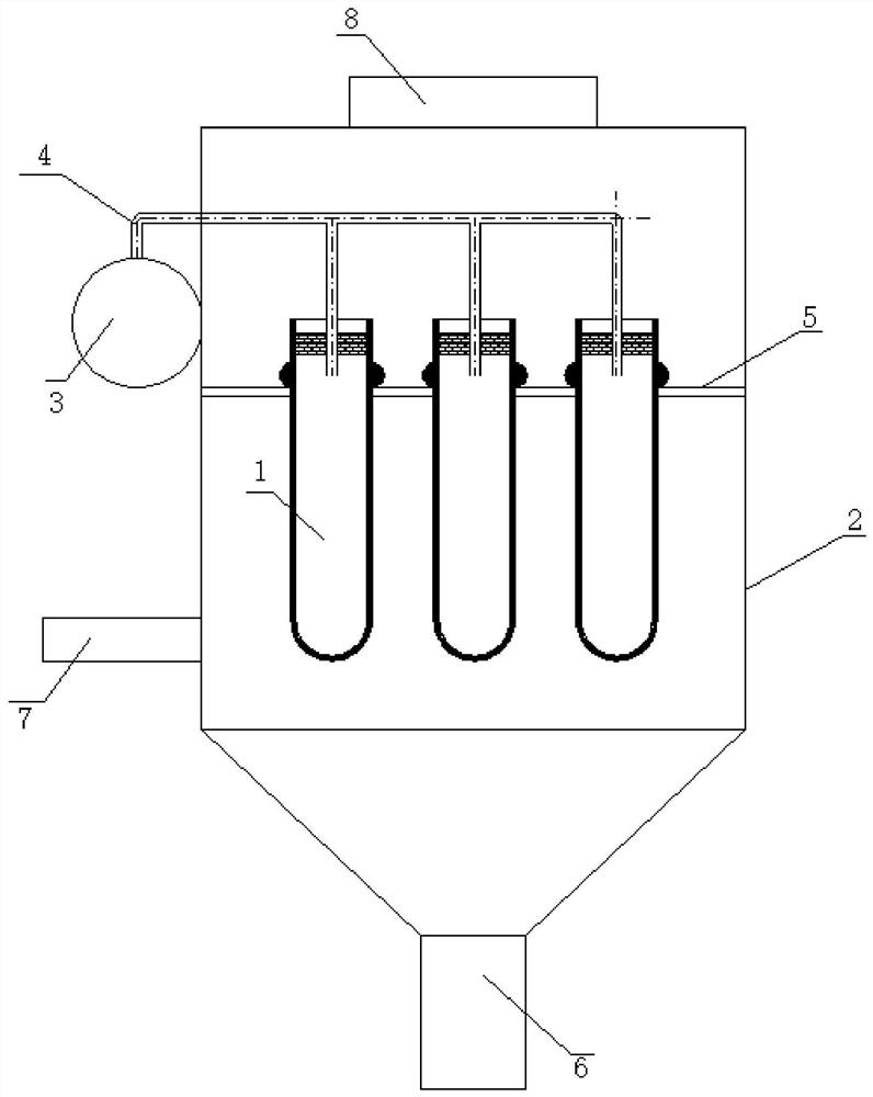 Ceramic fiber catalytic filter tube with function of catalytically oxidizing organic pollutants and dust remover