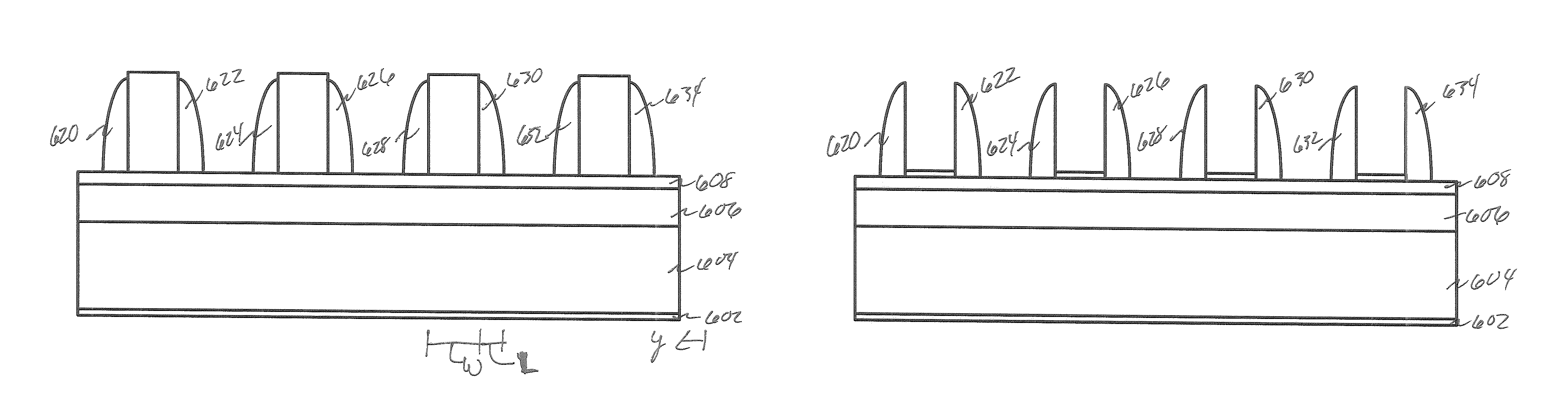 Spacer patterns using assist layer for high density semiconductor devices