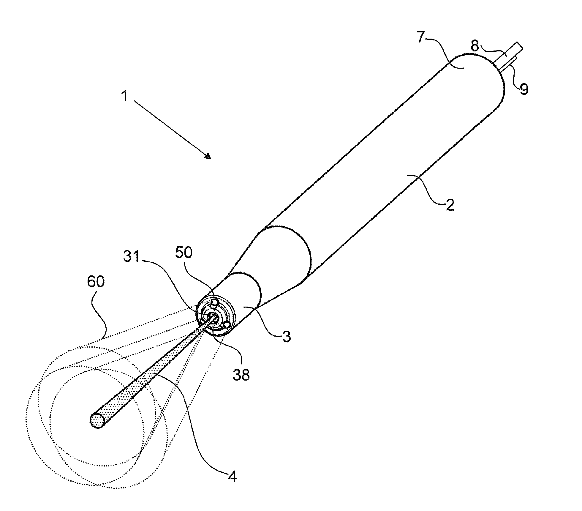 Handpiece for treating wounds