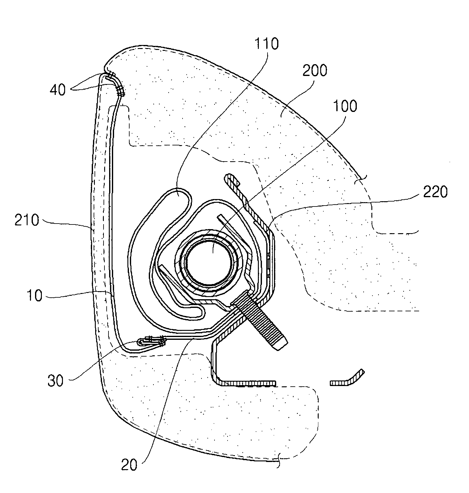 Structure for guiding deploy of side airbag for seat of vehicle