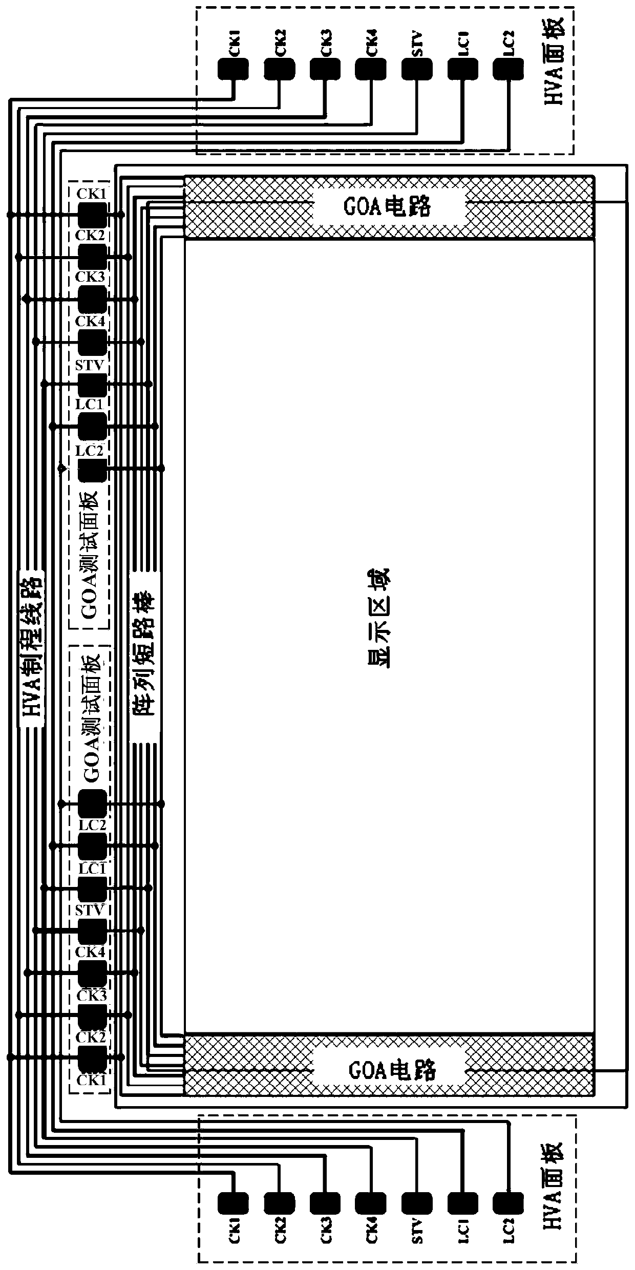 Test circuit and working method of gate drive circuit of liquid crystal display panel