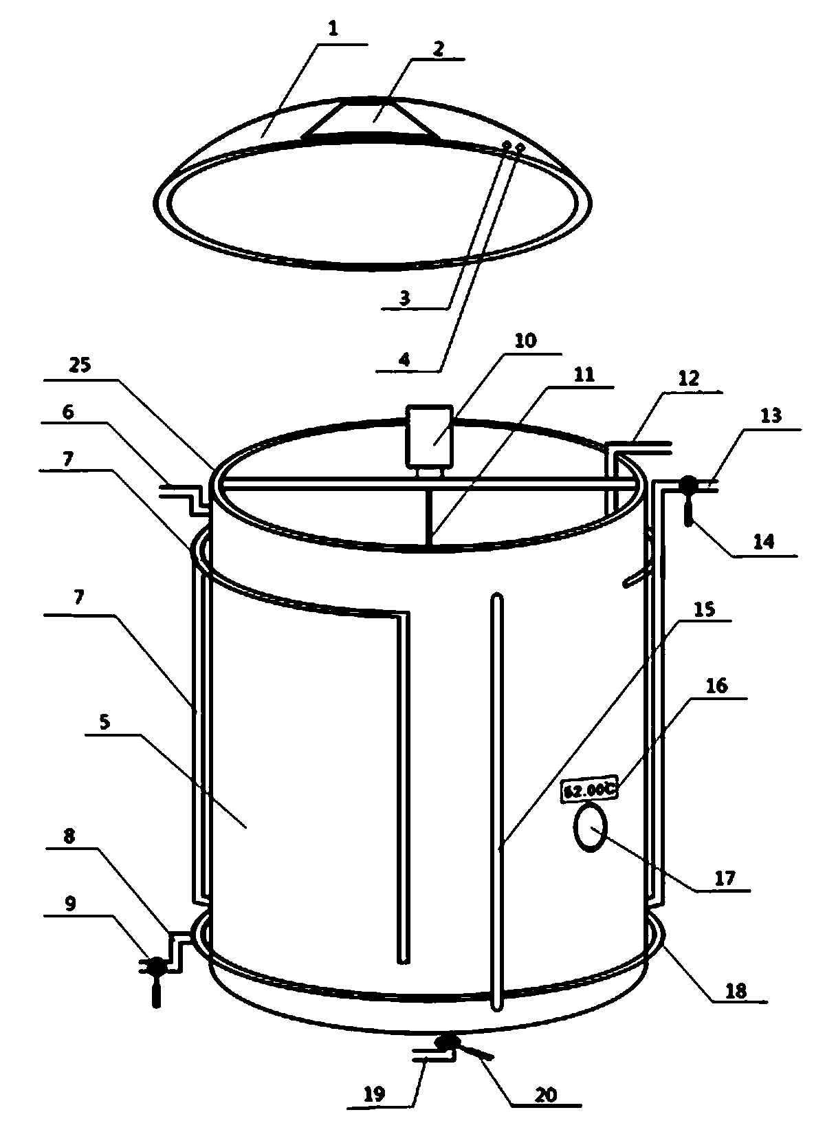 Burning pulp cooling device for producing fermented bean curds