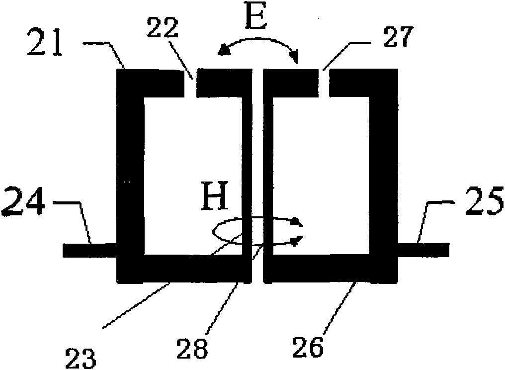 Controllable electromagnetic coupling microstrip split-ring resonator filter