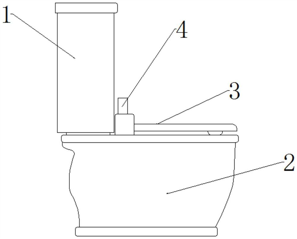A flip-type buckle linkage automatic flush toilet