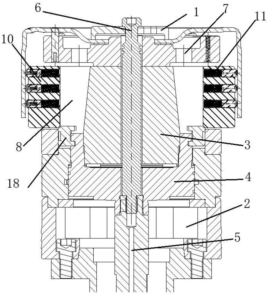 Flexible clamping device and method for turning thin-wall deep-cylinder stretching part