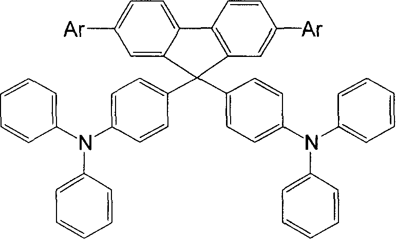 9, 9-bis(triphenyl amino) fluorine derivatives and preparation and use thereof