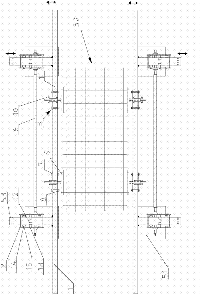 Electrodeless adjusting and aligning device of welded nets