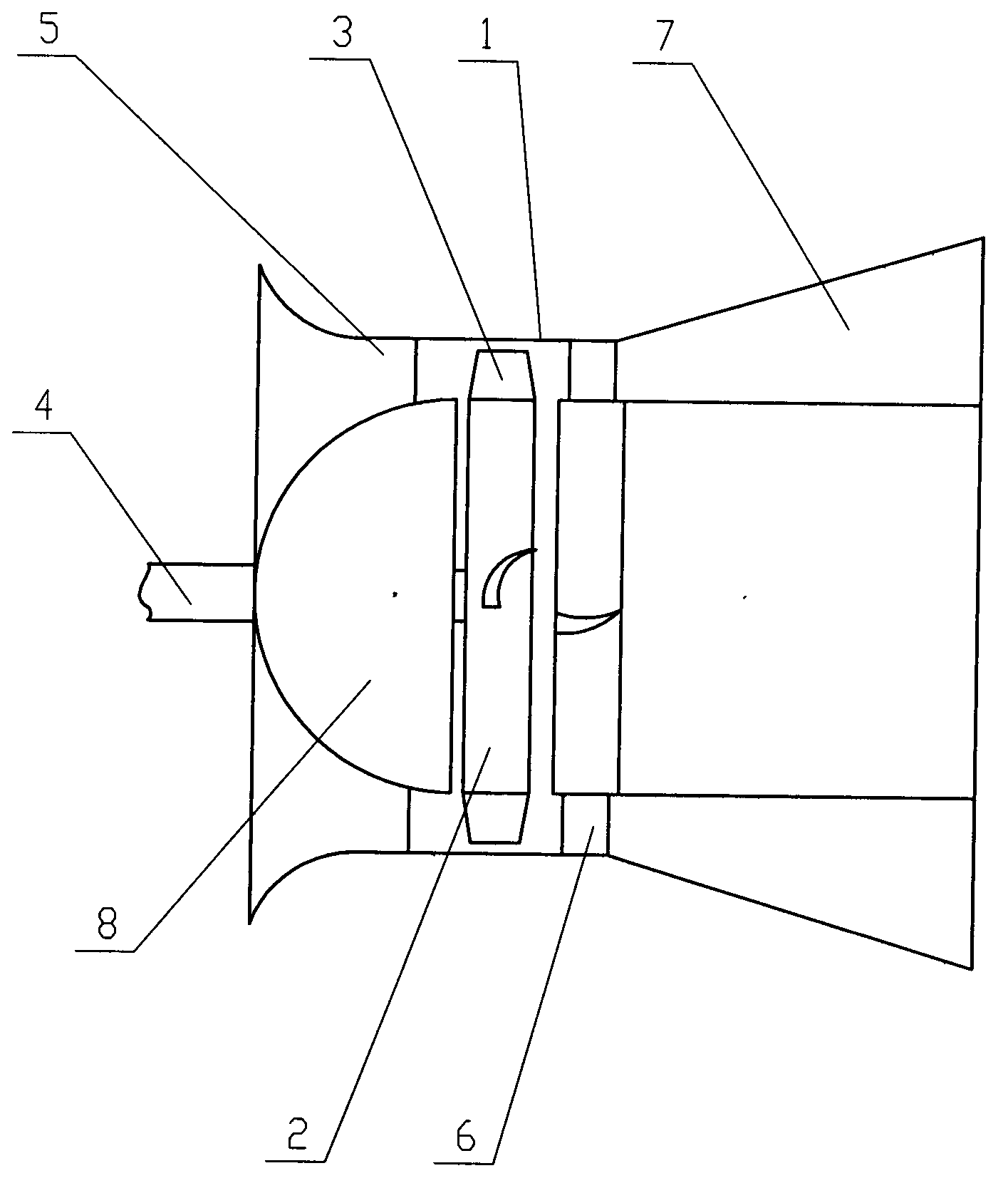 Axial flow type mine ventilator
