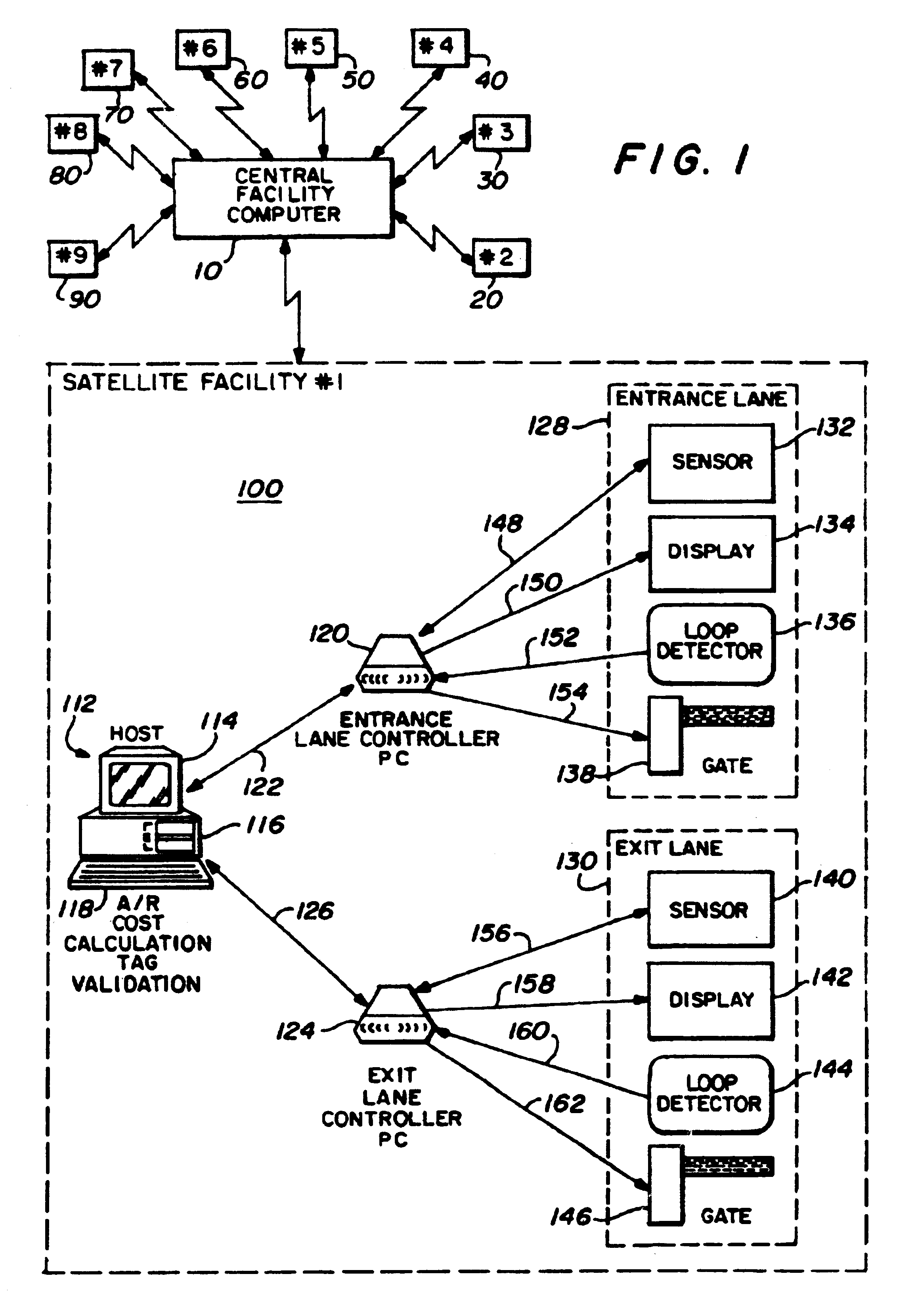 Automated vehicle parking system for a plurality of remote parking facilities