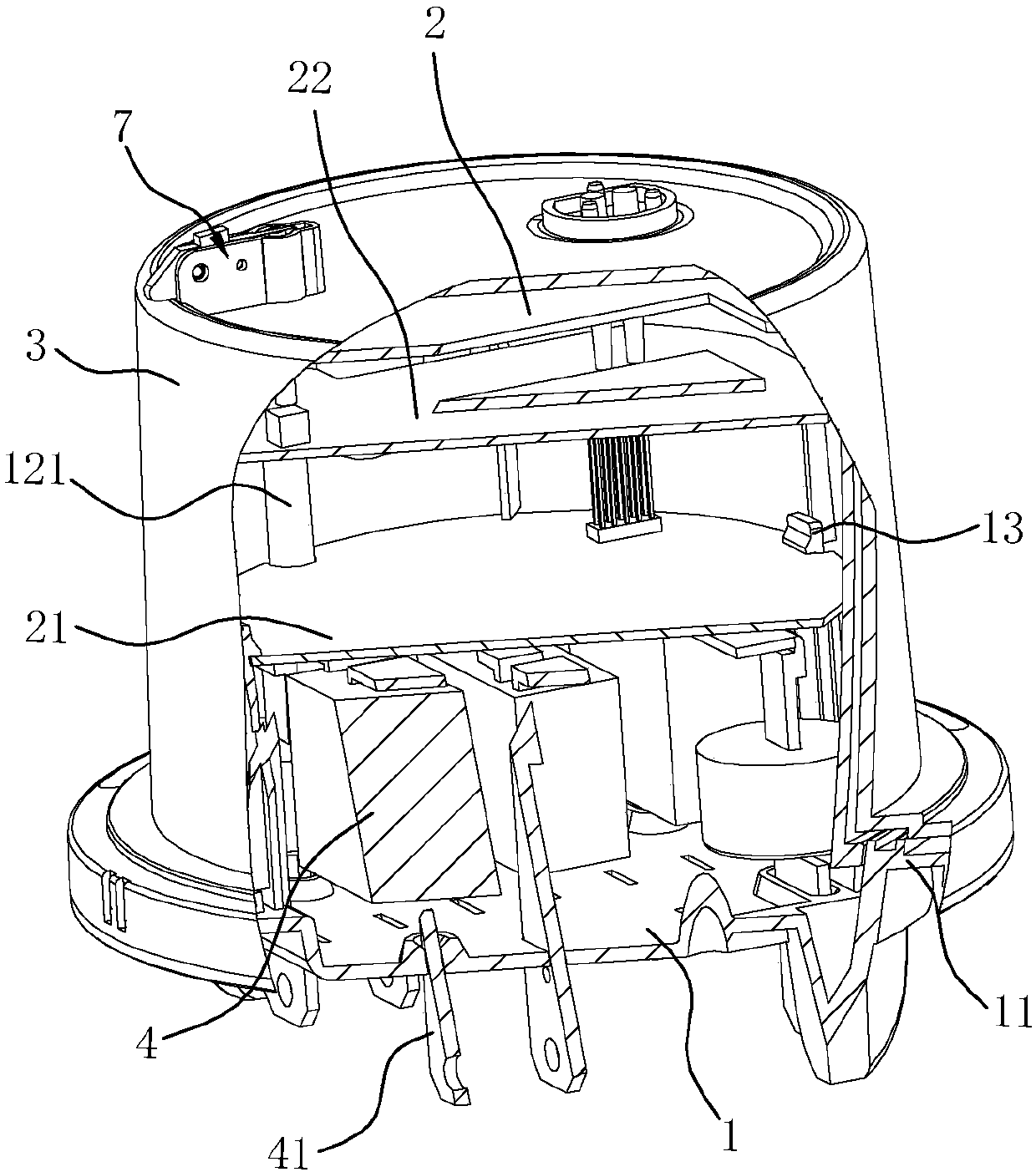 Electric energy meter structure based on scheme of compatibility of ANSI standard round meter with single-phase three-phase relay