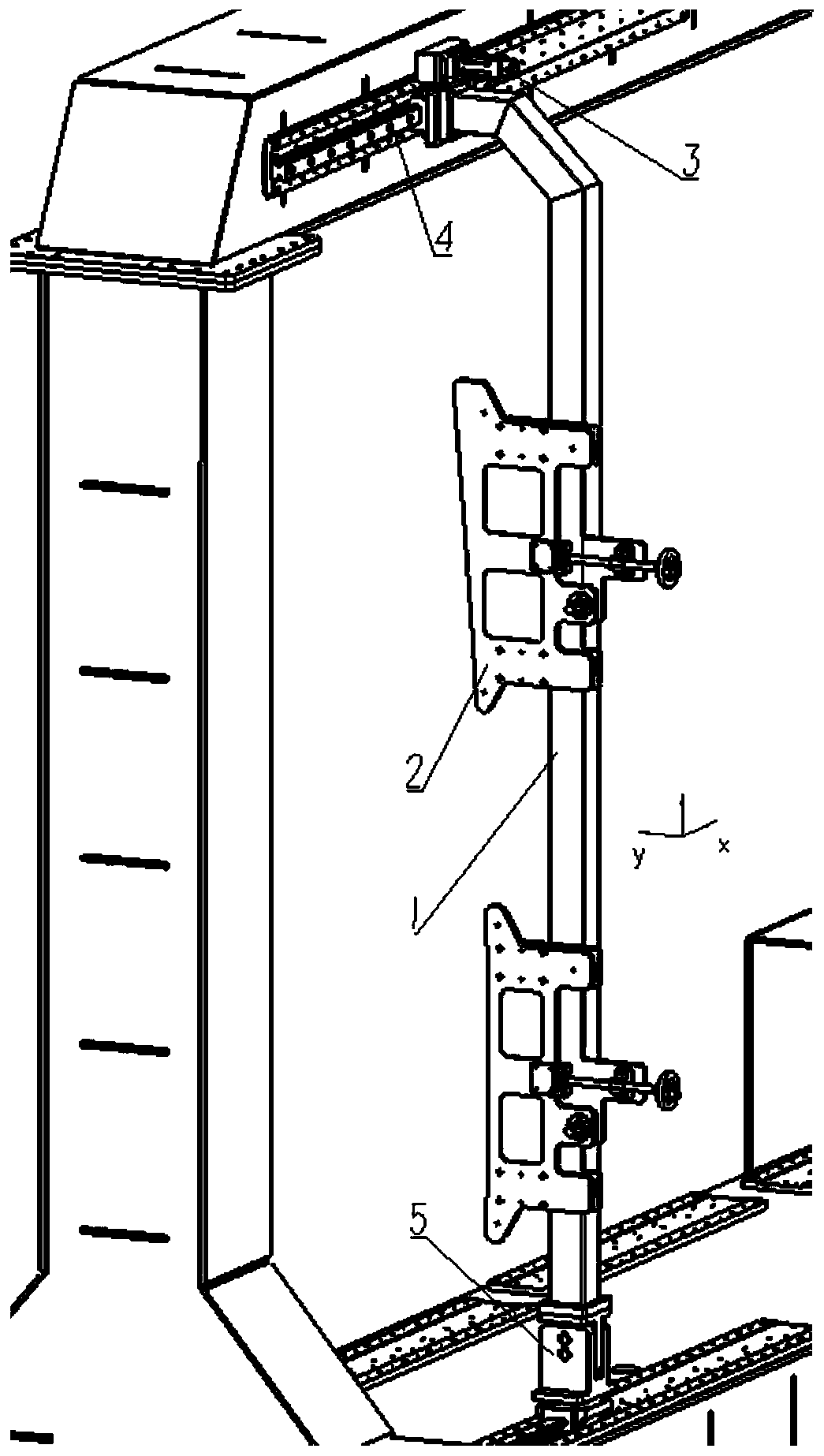 Movable mechanism used for wallboard positioning and pressing and application method thereof