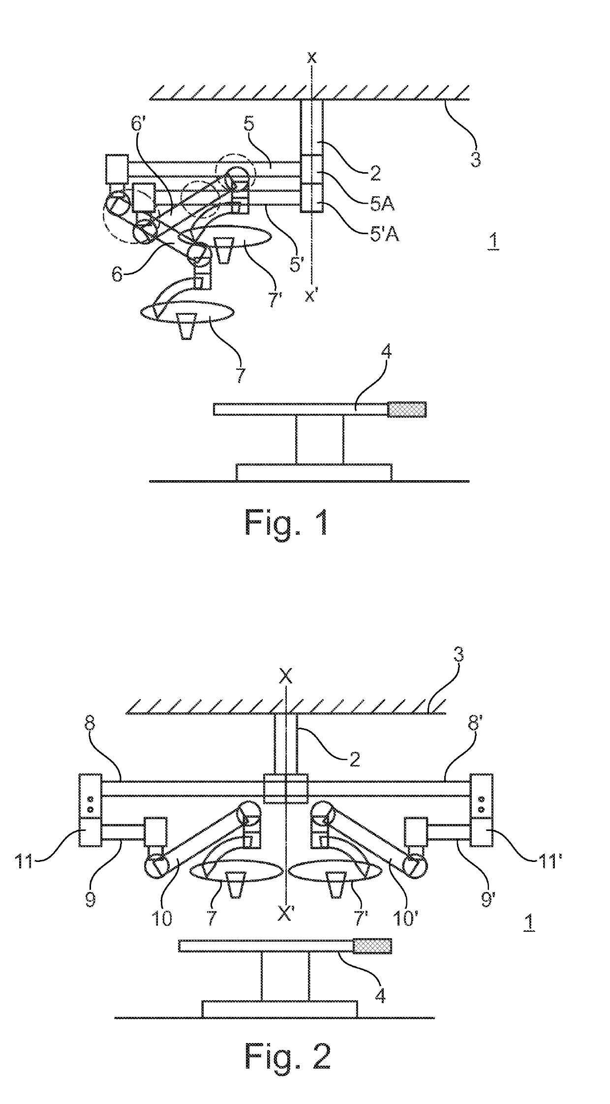 Medical suspension device comprising an offset arm