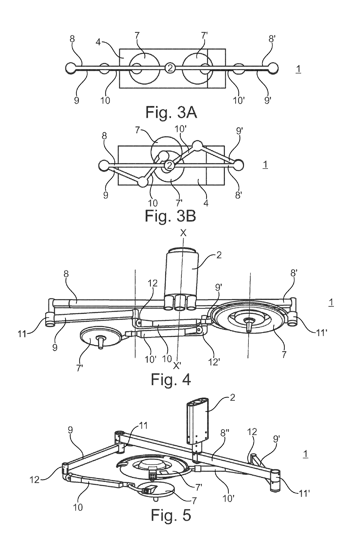 Medical suspension device comprising an offset arm