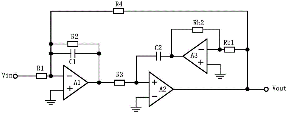 Biquad active rc filter circuit and its compensation method