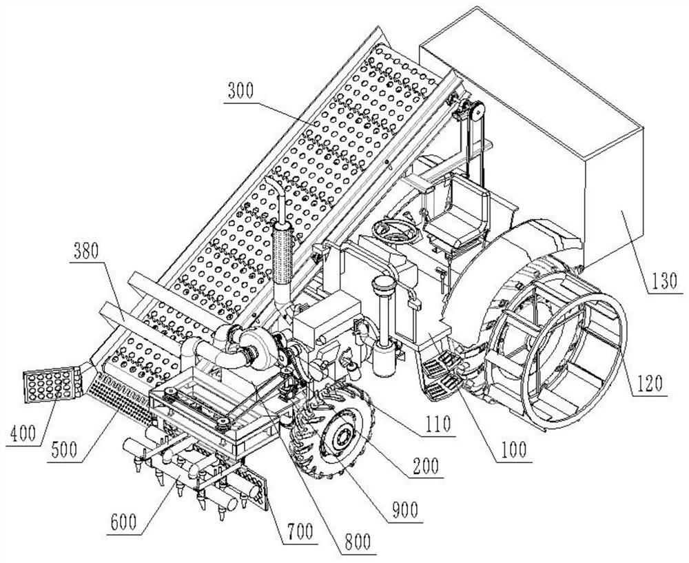 Lotus root digging and collecting combined machine