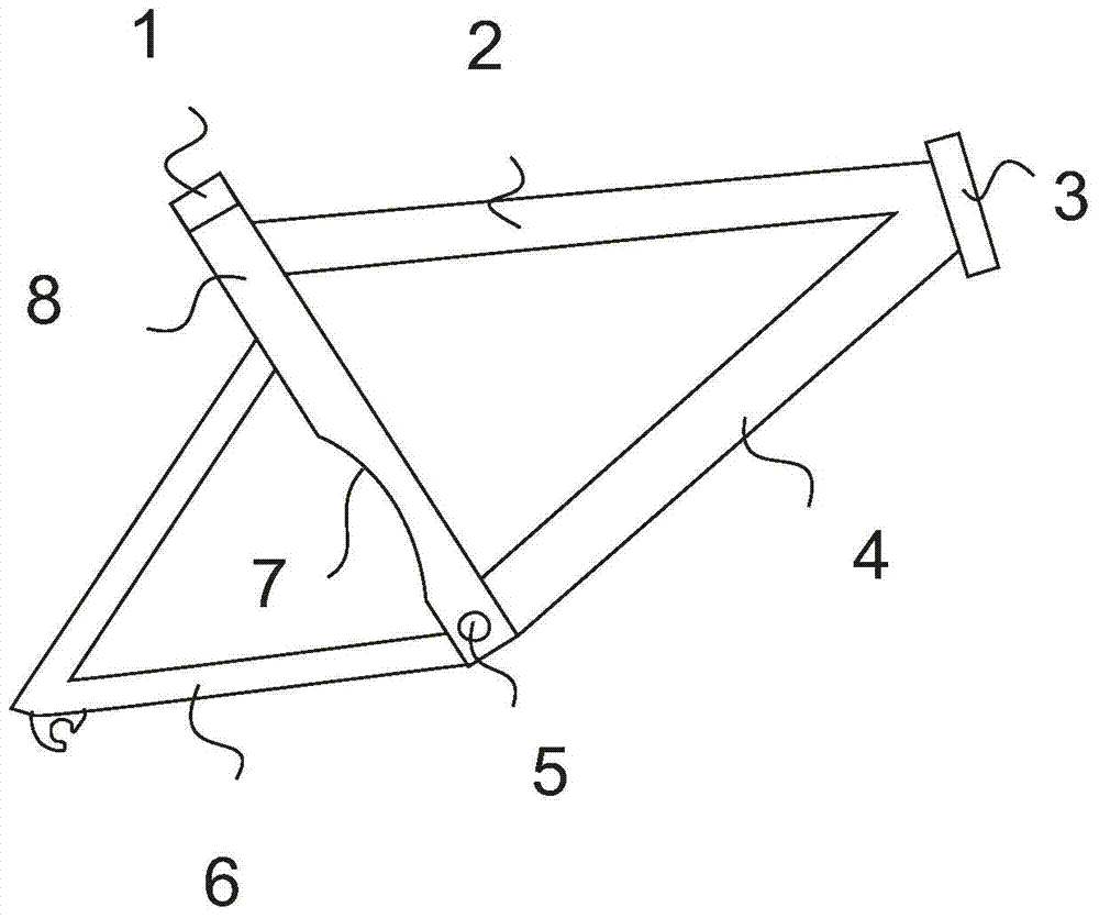 Bicycle frame stable in structure and small in bicycle body