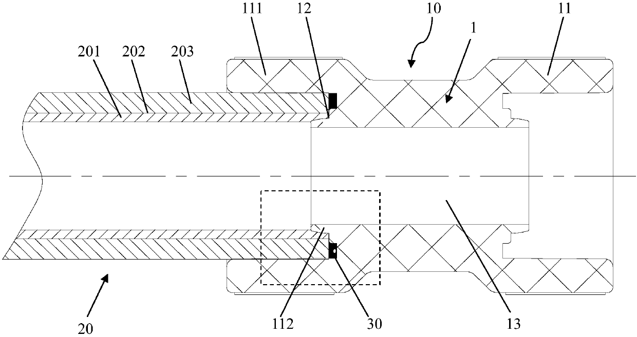 Pipefitting for connecting metal compound tubular product