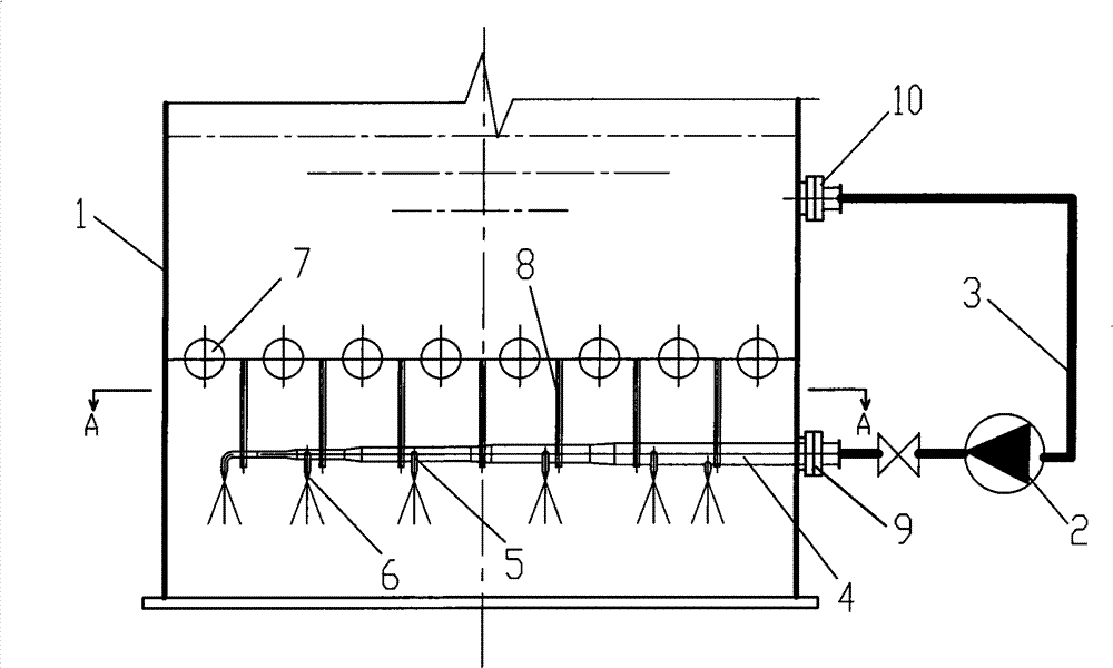 Self-circulation jet agitation device for slurry in flue gas desulfurization slurry pool