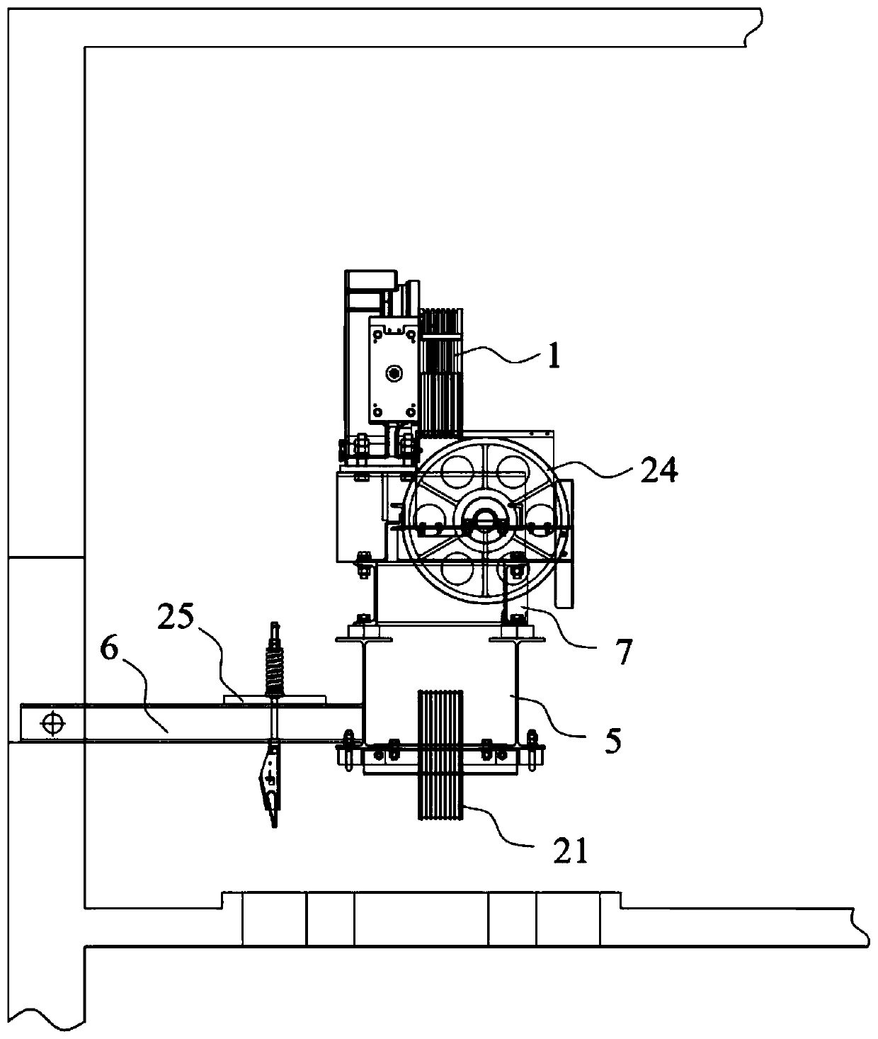 Elevator machine room arranging structure and elevator system