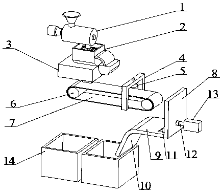 Conveying device used for packaging granular medicines