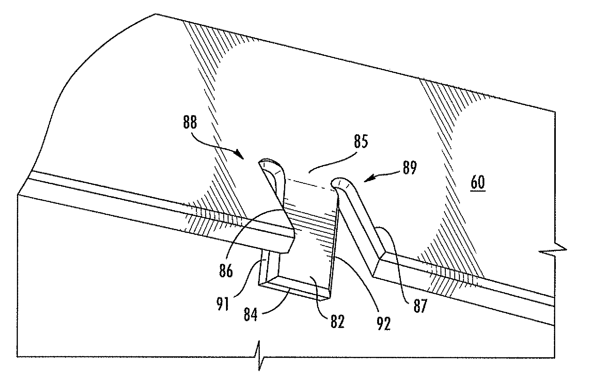 Sealing band having bendable tang with Anti-rotation in a turbine and associated methods