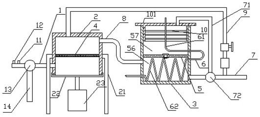 A sewage tail water heat recovery device