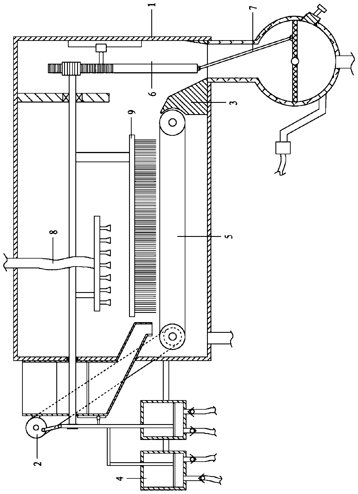 Cleaning and draining system for mechanical part machining