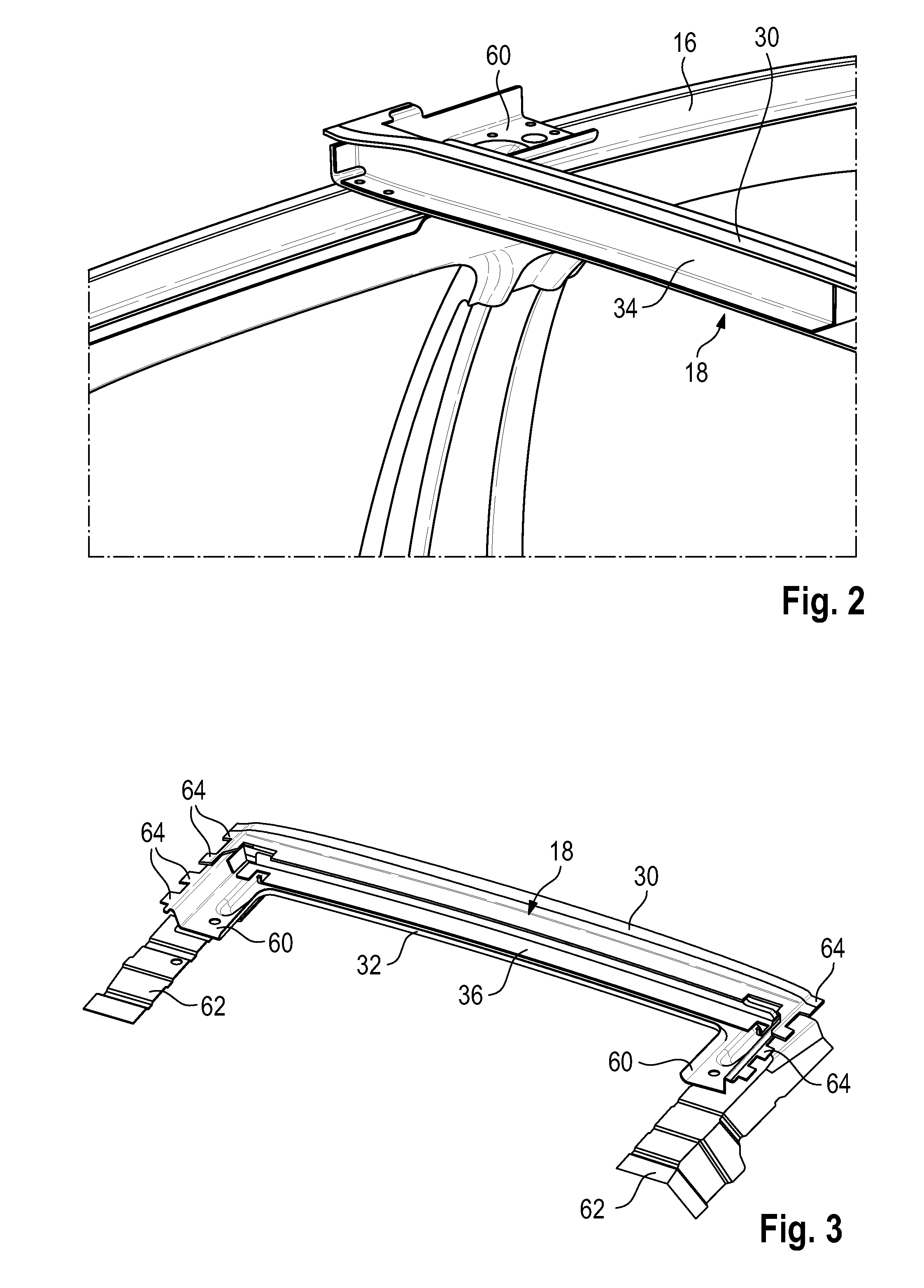 Roof construction for a motor vehicle and motor vehicle bodyshell
