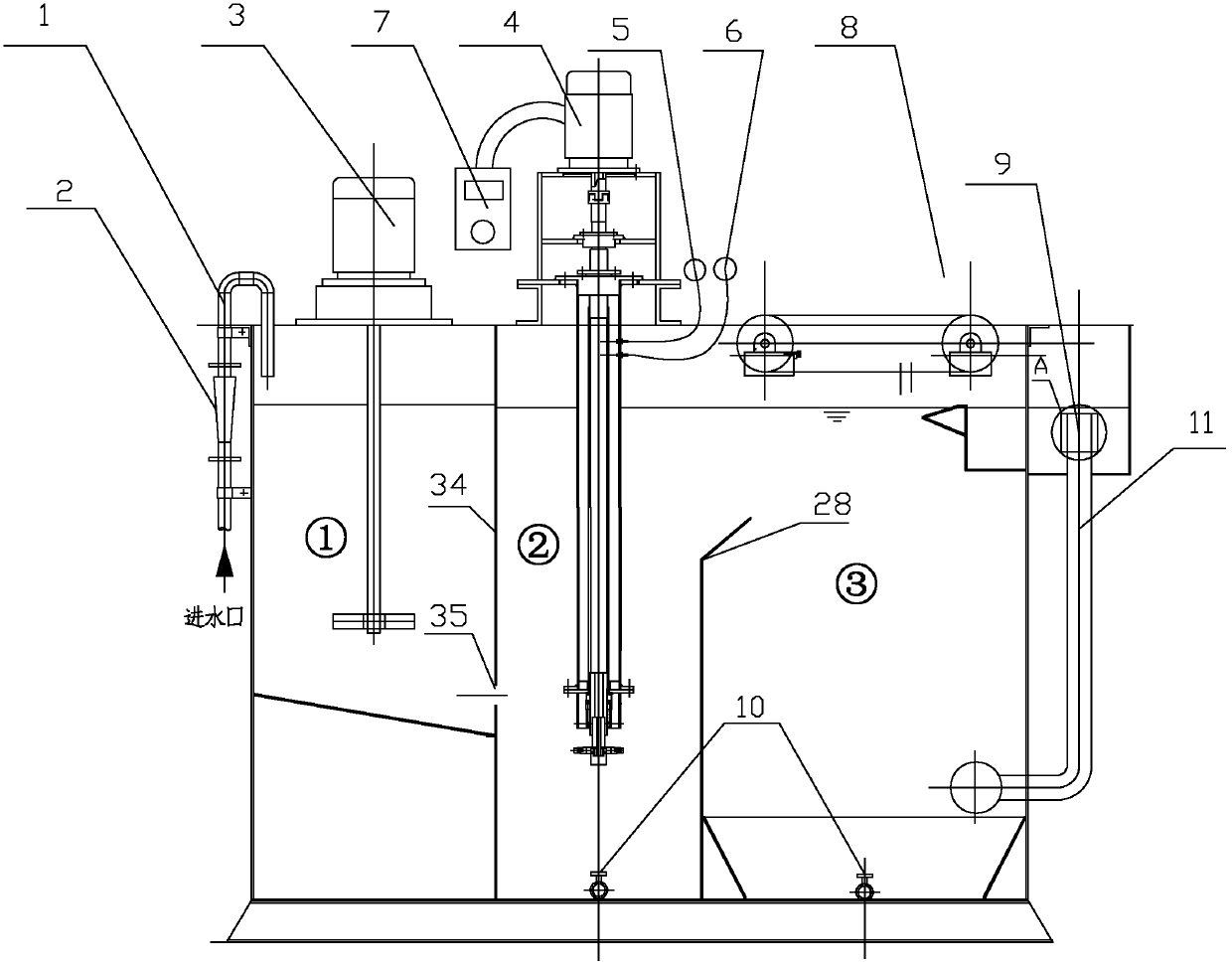 Impeller cutting type vortex air floatation device