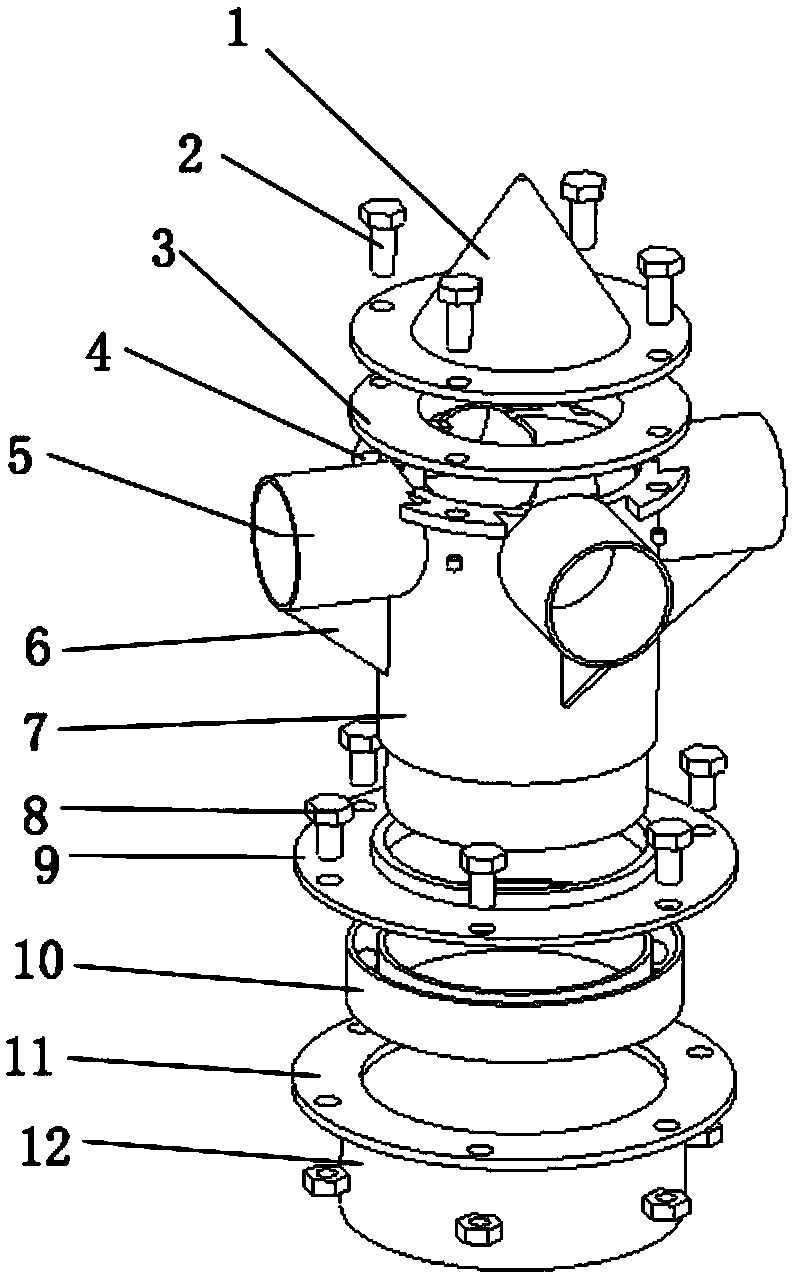 Anti-CO poisoning rotary chimney head based on flow rate differential pressure