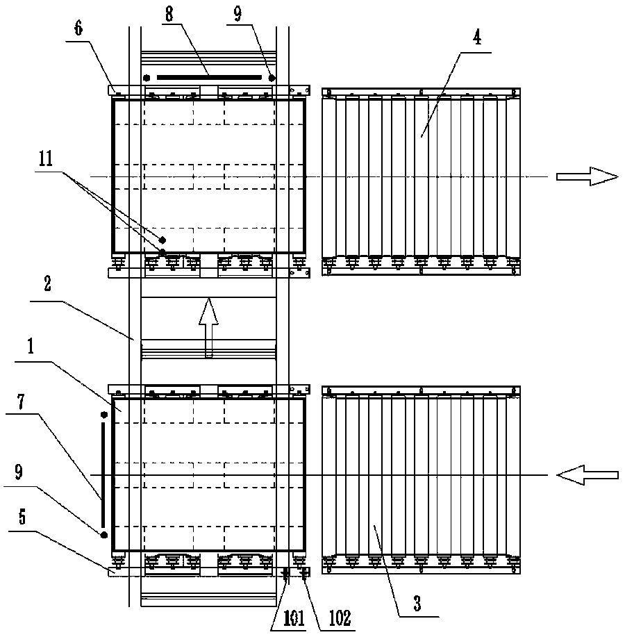 Pallet conveying system with positioning and deviation correction