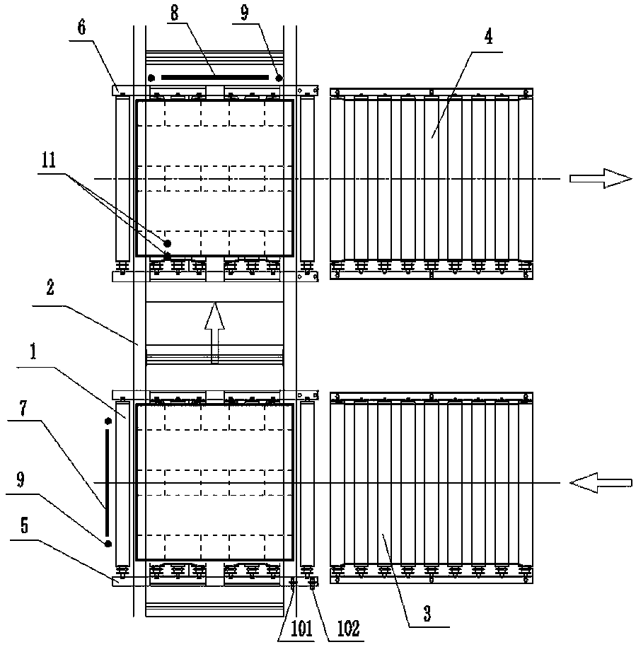 Pallet conveying system with positioning and deviation correction